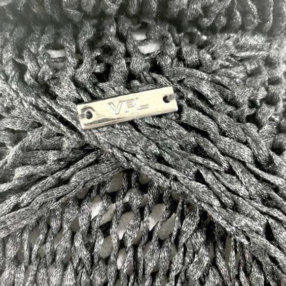 VPL Brand Sleeveless Cardigan Sweater Size M/L‎ Grey Open Hooded Loose Knit - Picture 7 of 7